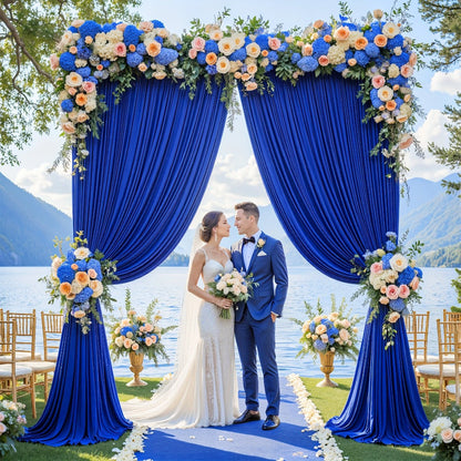 Photography Backdrop 4-Pack 5x10ft Polyester Spandex Background Cloth | Wrinkle-Resistant, Soft & Smooth with Pole Pockets | Wedding