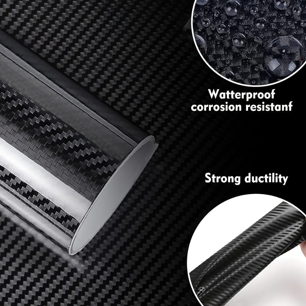 5D Carbon Fiber Vinyl Wrap 50cm x 300cm – Self-Adhesive Car Interior Decor Film, UV Protection, Scratch-Resistant, Dashboard Trim Sticker