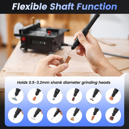 Mini Table Saw Multi-Function Portable DIY Machine, Sanding Engraving Drilling All-in-One Woodworking Tool