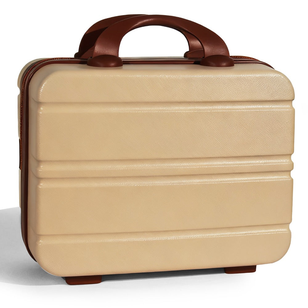 Hard Shell Makeup Travel Case Waterproof Pressure-Proof Portable Cosmetic Suitcase with Elastic Band Luggage Attachment Carry-On Organizer