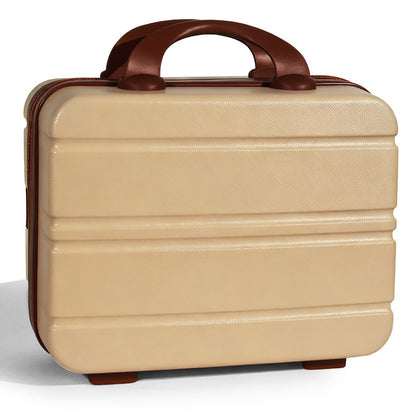 Hard Shell Makeup Travel Case Waterproof Pressure-Proof Portable Cosmetic Suitcase with Elastic Band Luggage Attachment Carry-On Organizer