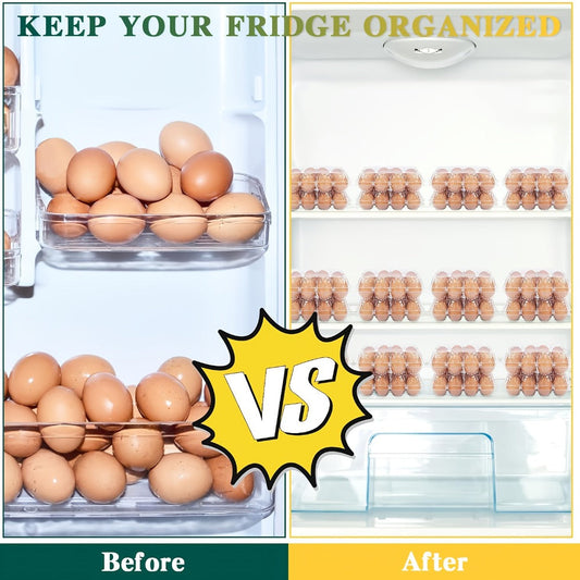 52/104-Pack Clear Plastic Egg Cartons Bulk with Sticker Labels – Reusable 12-Count Egg Containers for Home Farm Market Display