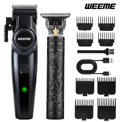 Zinc Alloy Men's Grooming Kit – USB Rechargeable Hair Clipper, Nose Trimmer, Electric Shaver & Detail Trimmer Set, 3500mAh Battery