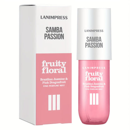 Body Hair Perfume Mist for Women Samba Passion Fruity Floral Fine Mist Spray Long Lasting Light Feminine Fragrance 3.0 fl oz Travel Size