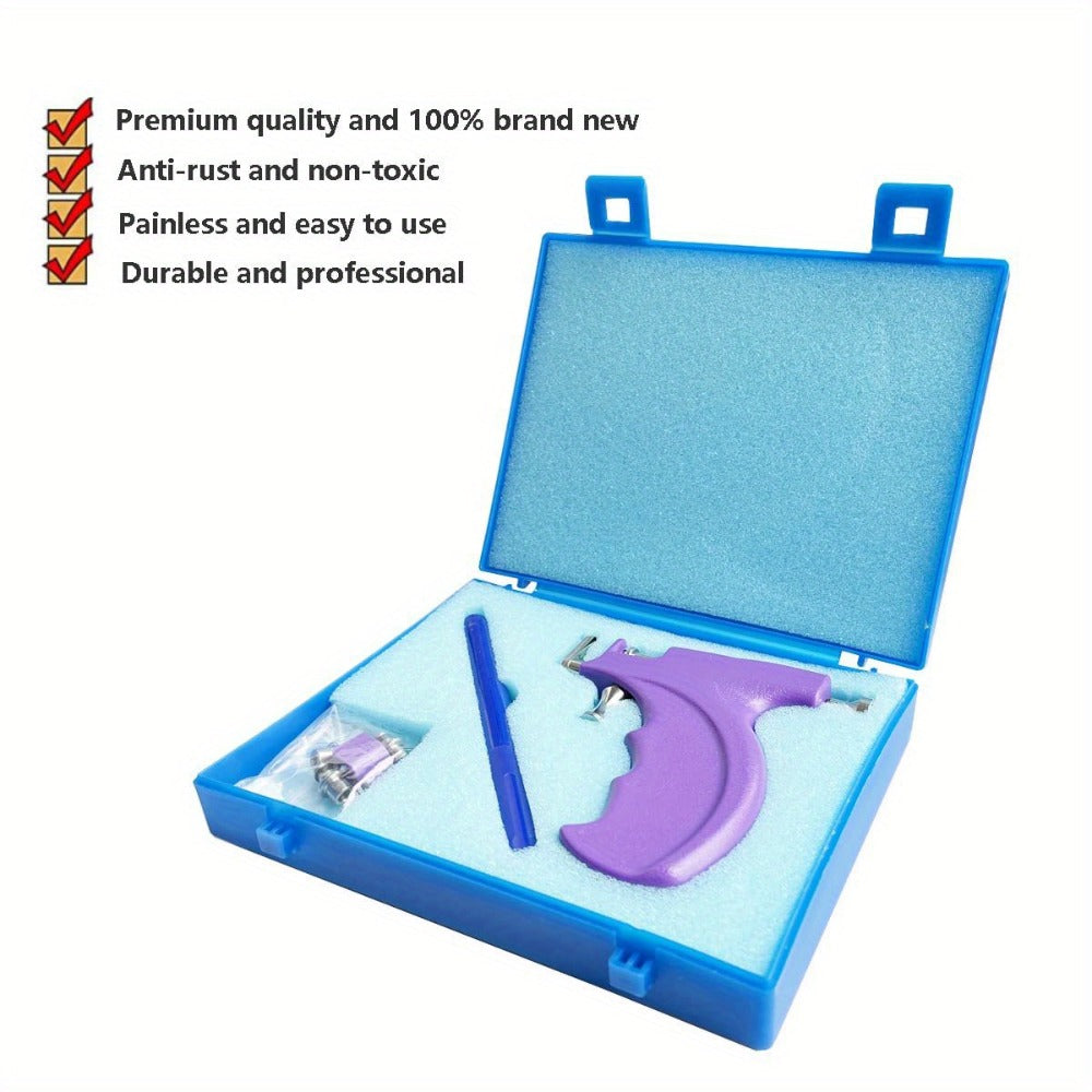 Ear Piercing Gun Kit with 24pcs Stainless Steel Studs, Professional Self Piercing Tool for Ear & Nose with Marking Pen