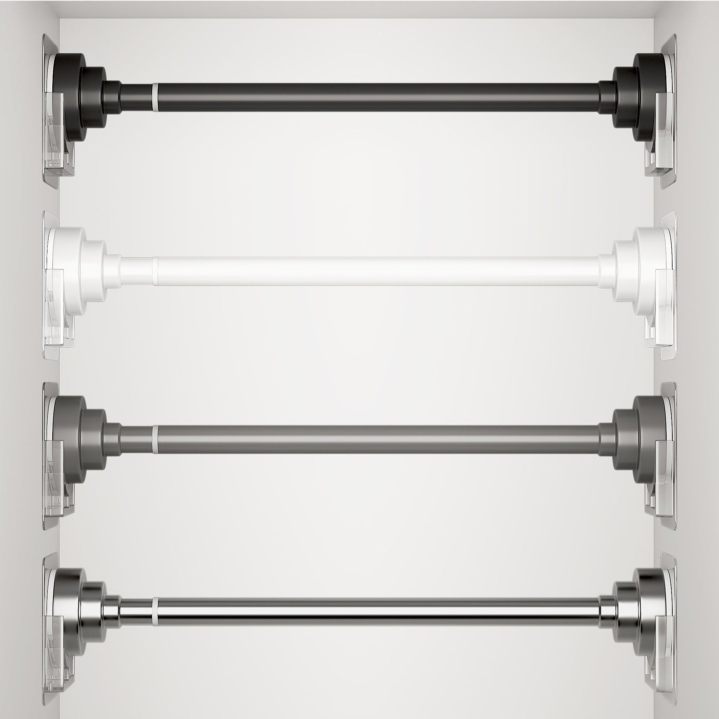 Tension Rod Stainless Steel No Drill – Adjustable Curtain Rod for Wardrobe Bathroom Bedroom, Clothes Drying Rod, Multiple Sizes & Colors