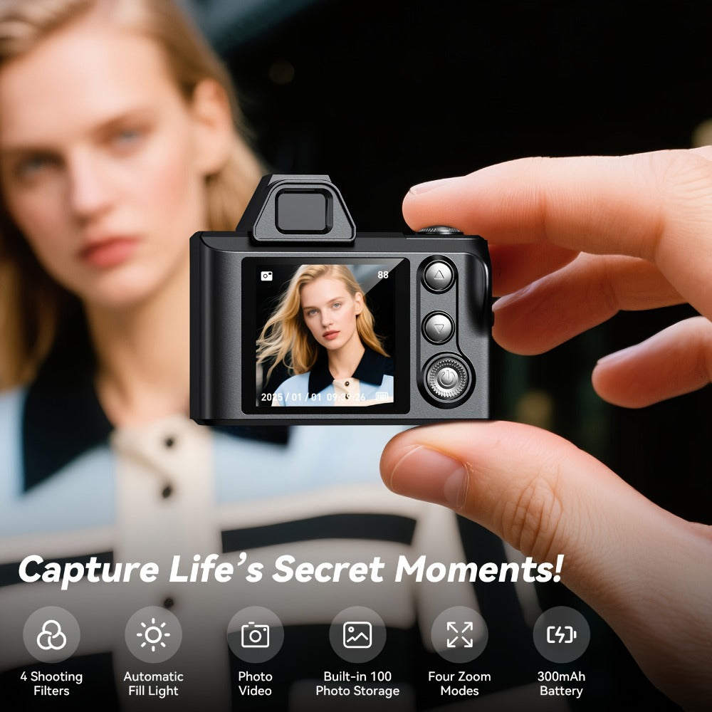 1080P Mini Keychain Camera with 64GB Memory Card, Compact Thumb-Sized Portable Camcorder, Micro Hidden Recorder