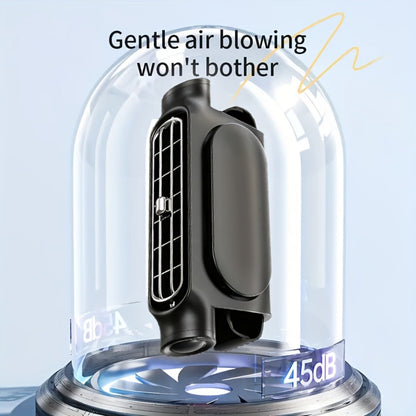 Bladeless Car USB Fan – 3-Speed Silent Cooling, Fits All Vehicles, Car Seat Fan with USB Charging Cable, Black & White
