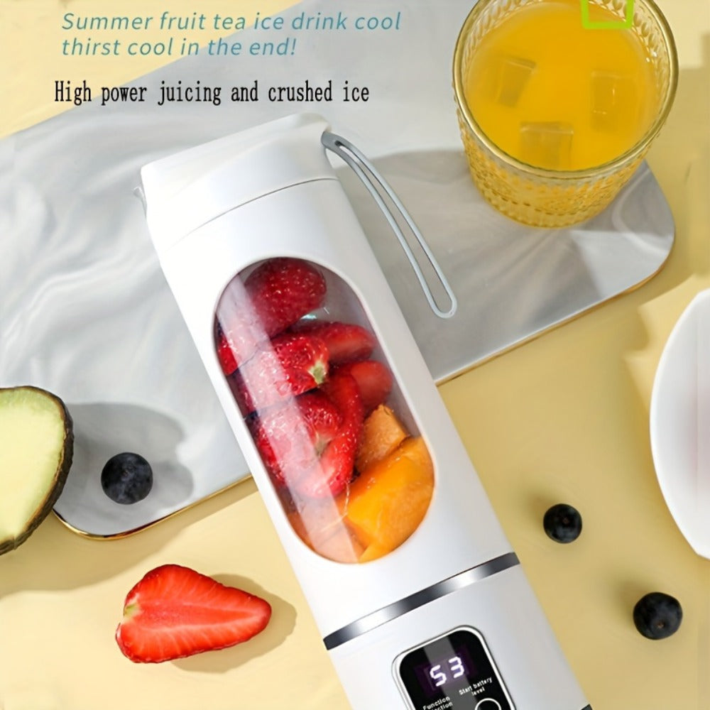 Portable USB Rechargeable Blender with LED Display, 15oz Personal Smoothie Blender for Shakes, Milkshakes & Fresh Juice