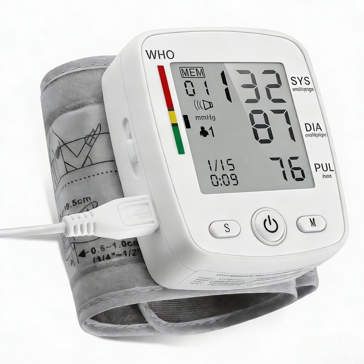 Wrist Blood Pressure Monitor Rechargeable - Digital BP Monitor with Large LCD, Voice Broadcast, 2×99 Memory & USB Charging