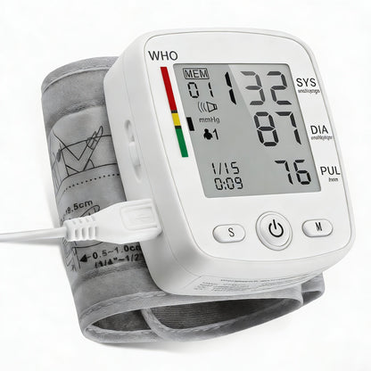 Wrist Blood Pressure Monitor Rechargeable - Digital BP Monitor with Large LCD, Voice Broadcast, 2×99 Memory & USB Charging