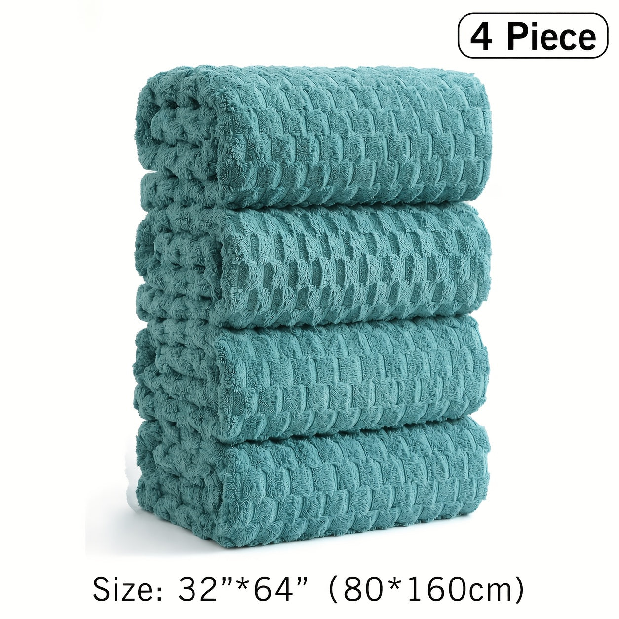 Bath Towels Set Single or 4-Piece 800GSM Oversized Microfiber Towels 32 x 64 Inch for Home and Guest Use