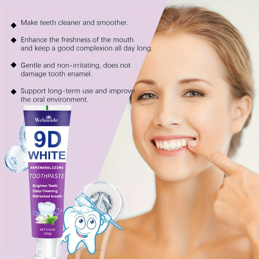 Four-Pack 100g Purple Mint Toothpaste Tubes with 9D Label Design and 400g Total Listed Quantity