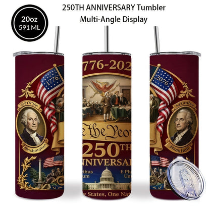 Travel Tumbler 20oz 250th Anniversary Whiskey Bottle Design Stainless Steel Insulated Cup for Entryways, Bedrooms and Living Spaces