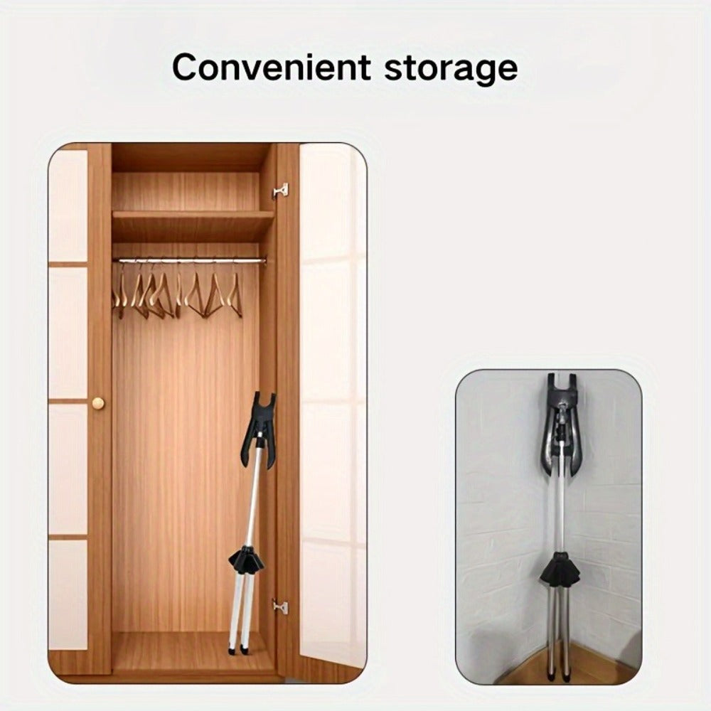 Telescopic Garment Drying Stand with Three Rotating Hanger Arms, Adjustable Height and Gray or Black Finish