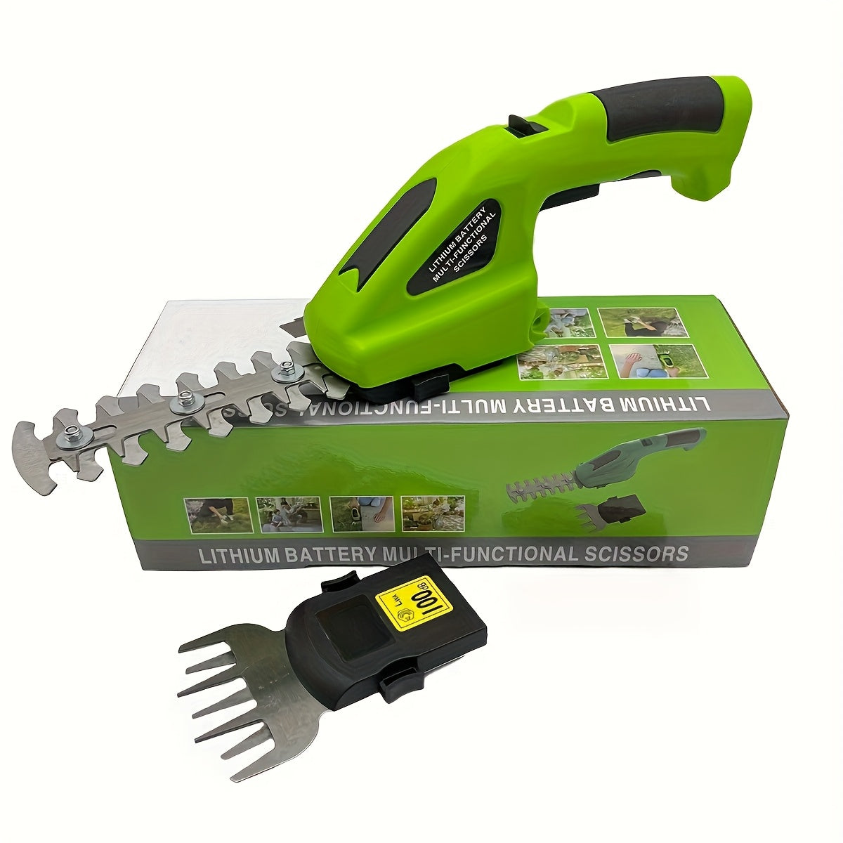 Cordless Hedge Trimmer 2-in-1, USB-C Rechargeable Electric Grass Shear with Interchangeable Blades
