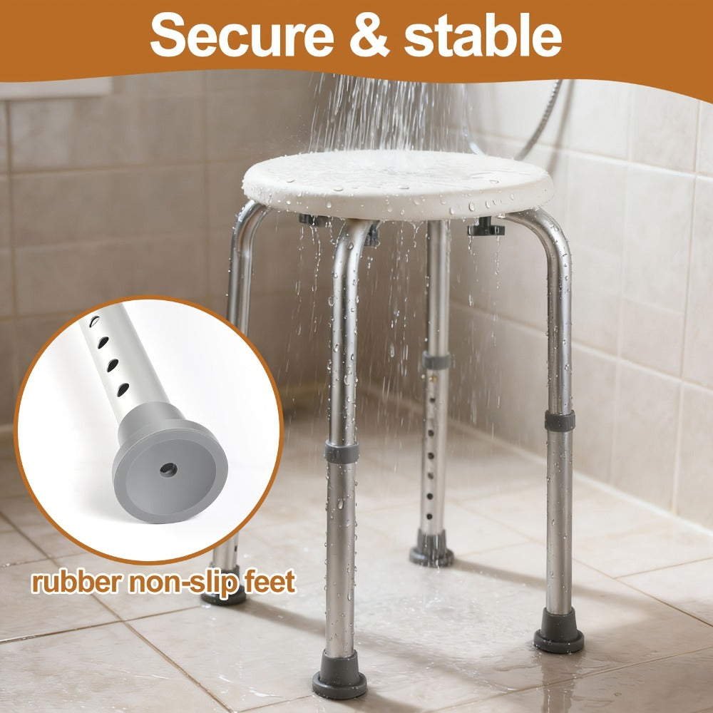 Shower Stool for Inside Shower, Adjustable Height Bath Seat, Stable Bathroom Stool for Sitting, Fits Showers & Bathtubs