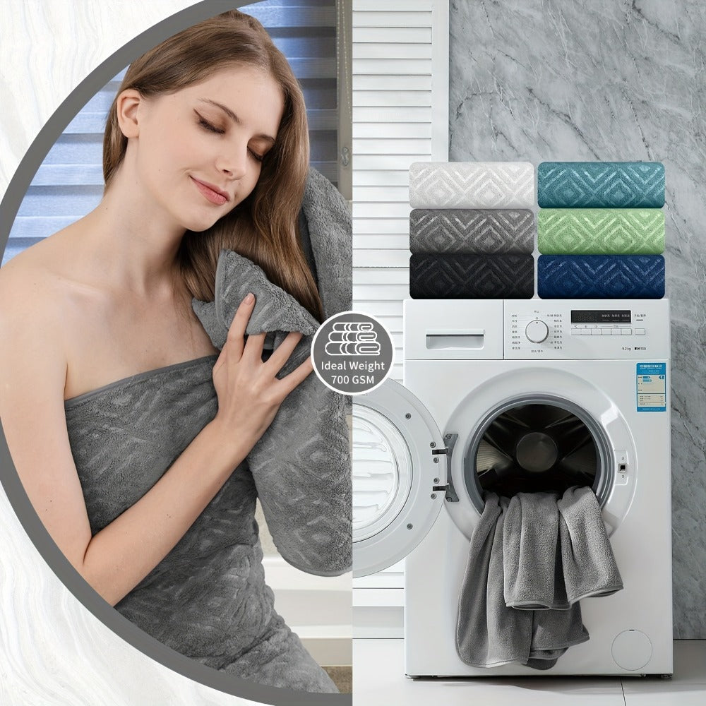 Bath Hand Towels, Towel Set 8 Piece 700GSM with 2 Bath Towels, 2 Hand Towels and 4 Washcloths in 16 Colors for Home and Guest Use