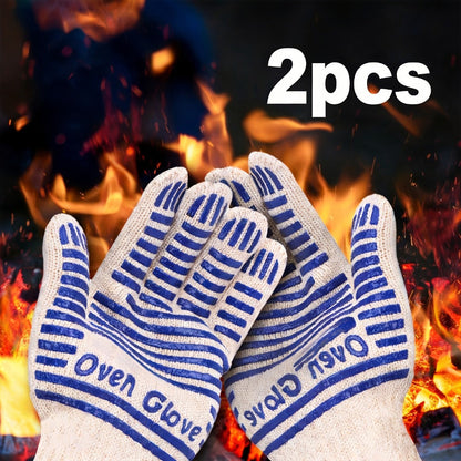Silicone Oven Mitts with Fingers Heat Resistant Gloves for Cooking Baking BBQ Grilling – Kitchen Oven Gloves 2pcs or 4pcs Set