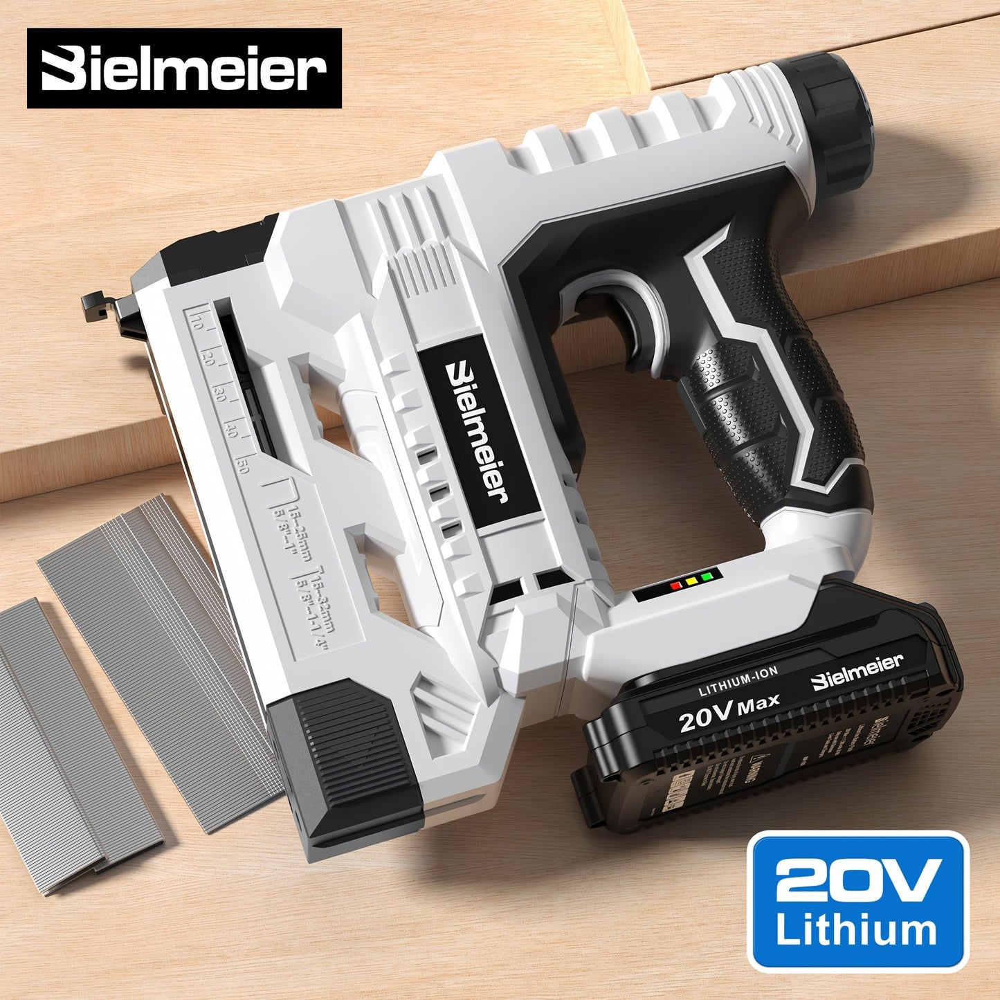 Cordless Stapler Nailer 2-in-1, 20V/4V Brad Nailer Without Compressor, with Safety Striker Guard