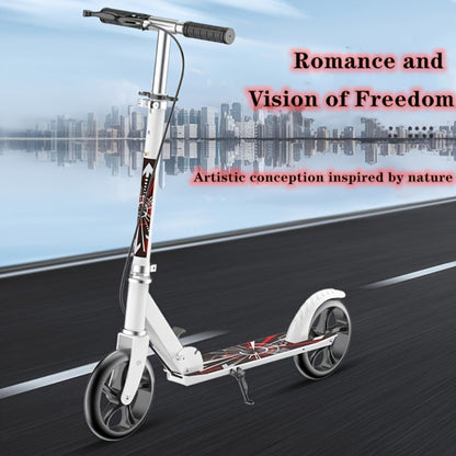 Foldable Commuter Scooter for Adults and Teens, 4-Gear Adjustable Height Double Brake 2-Wheel Kick Scooter