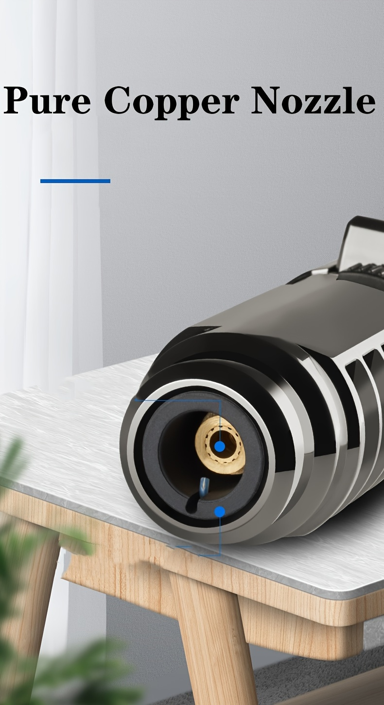 Blowtorch Jet Lighter 1800° Windproof, Zinc Alloy Butane Torch with Blue Flame for Welding, Outdoor Cooking