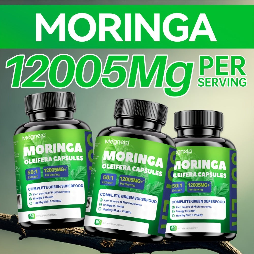 Moringa Capsules 12000mg Organic Superfood Supplement - Antioxidant, Immune Support for Bath Time, Home Spa and Personal Care