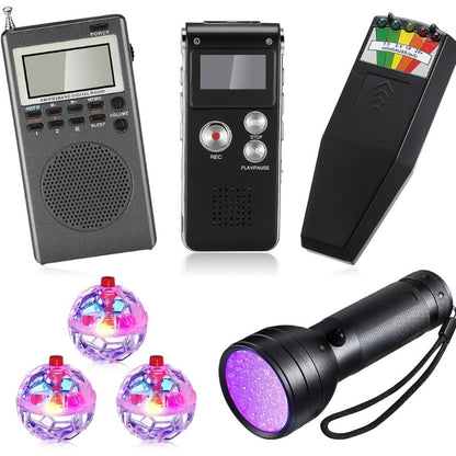 Ghost Hunting Equipment Kit 7pcs, EMF Electromagnetic Paranormal Detector, Digital EVP Voice Recorder 8GB