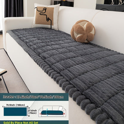 Sofa Cushion Cover Plush Velvet Washable Seat Pad Wavy Edge Soft Kapok Filling for Couch Loveseat 1 2 3 4 Seater
