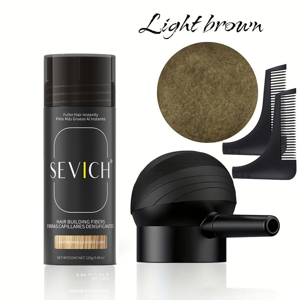 Hair Thickening Fibers Set 2-in-1 with Applicator Spray - Instant Volume & Fuller Look for Thinning Hair