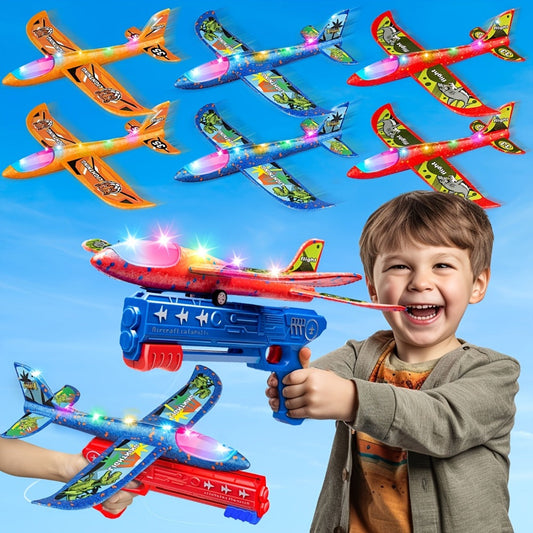 Airplane Launcher Toy Set with 3 Planes & Stickers for Kids Ages 3-12 with the Listed Color, Size or Set Options for Everyday Use