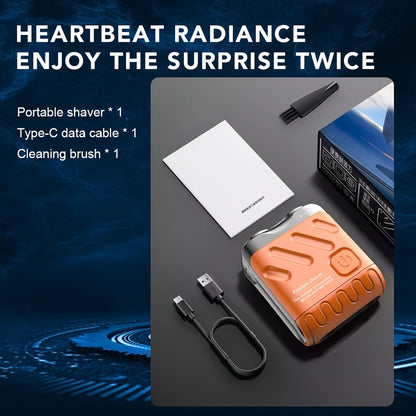Mini Double-Head Electric Shaver with Travel Case in White, Orange or Black and 2.5-Inch Height