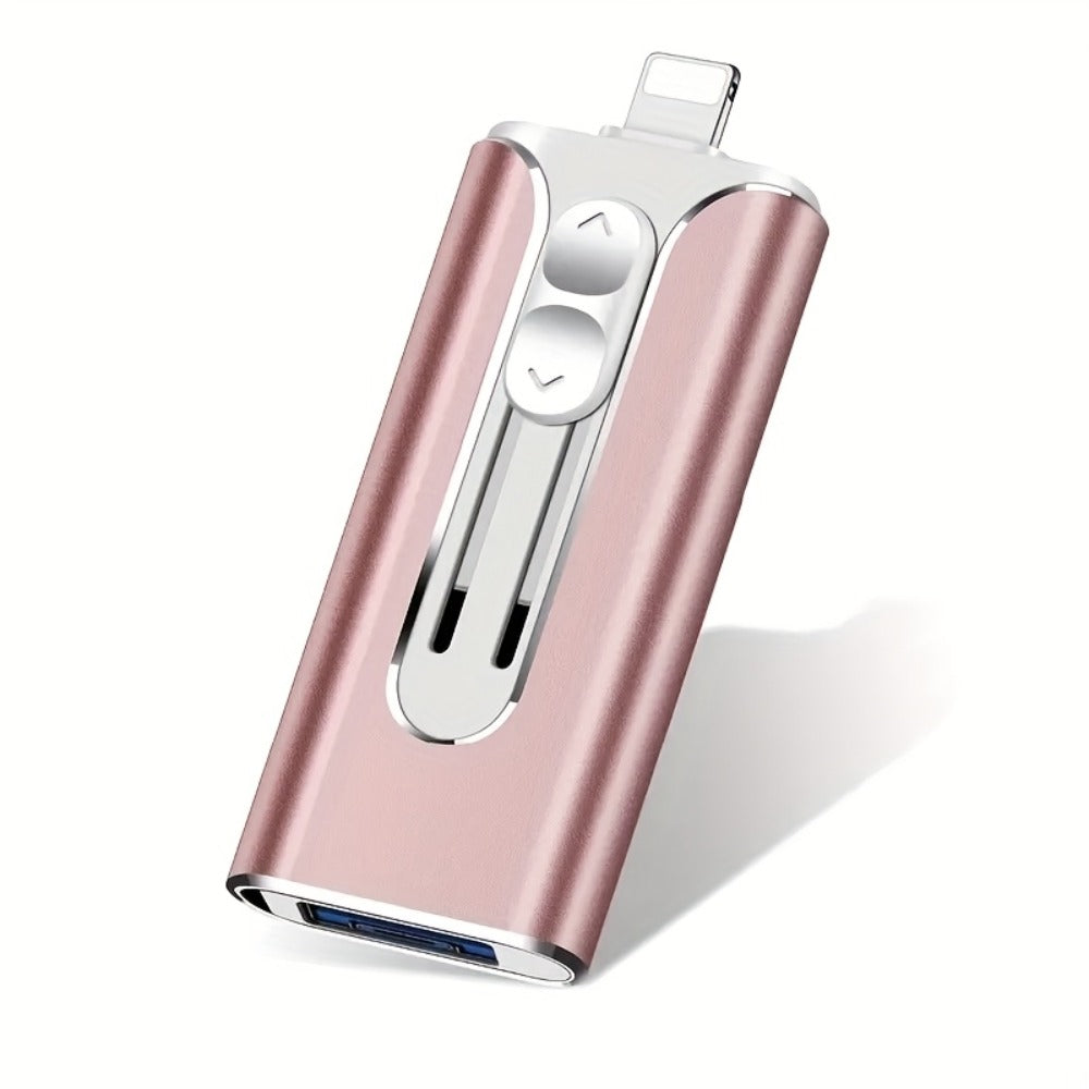OTG USB 3.0 Flash Drive 4-in-1 for iPhone iPad Android Mac PC – Lightning Type-C Micro USB Connector Thumb Drive 64GB 128GB 256GB Memory