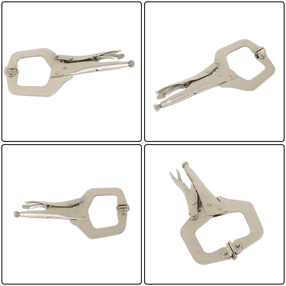 Locking C Clamp Set 5-Piece 11-Inch, Adjustable Vise Grip Pliers with Swivel Pad Jaws, Heat-Treated Alloy Steel