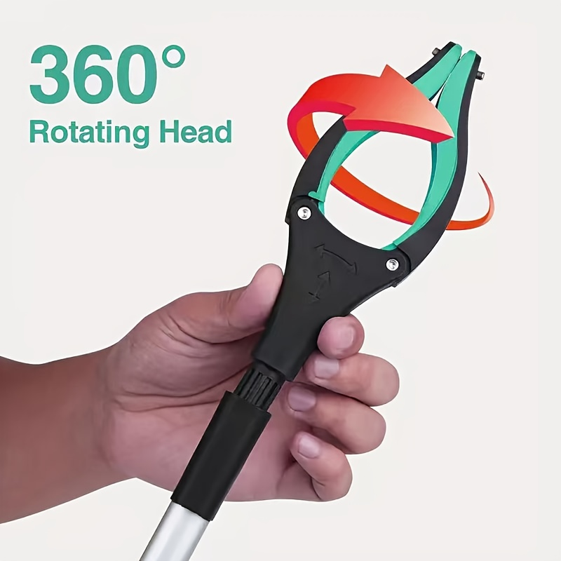 Grabber Tool Reacher 32-Inch Foldable Telescopic – 360° Rotating Jaws & Magnetic Tip Litter Picker, Lightweight Easy-Grip Reaching Tool