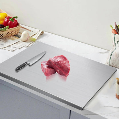 Chopping Board, Stainless Steel Cutting Board Large Extra Thick 304 Food Grade Metal Chopping Board Non-Slip Butcher Block for Kitchen Meat