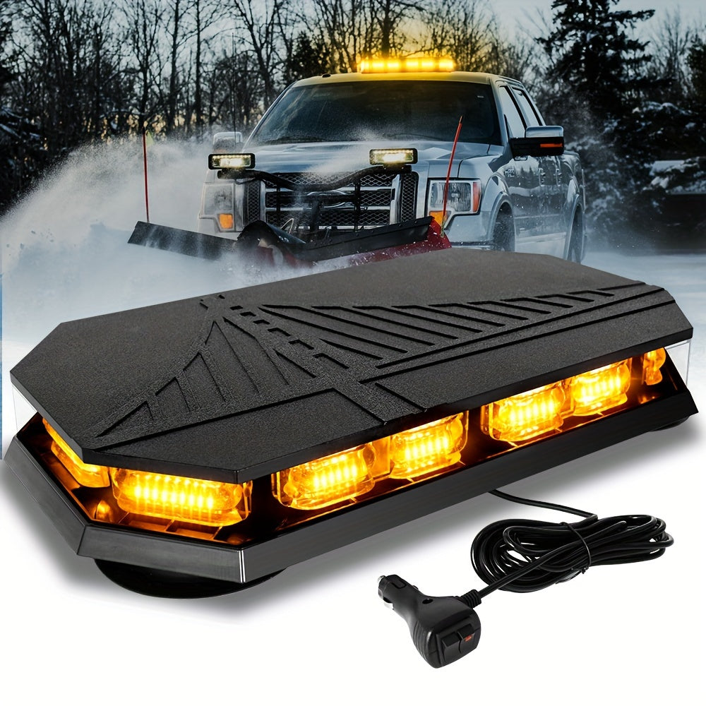 126 LED Roof Strobe Beacon Light Bar IP67 Waterproof Emergency Hazard Flashing Warning Light 12-24V for Construction Vehicles Tow Trucks