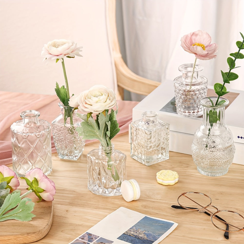 Glass Bud Vases Bulk Set – Clear Flower Vases for Wedding Table Centerpieces, Home Decor, Birthday, Anniversary & Holiday Party Decorations