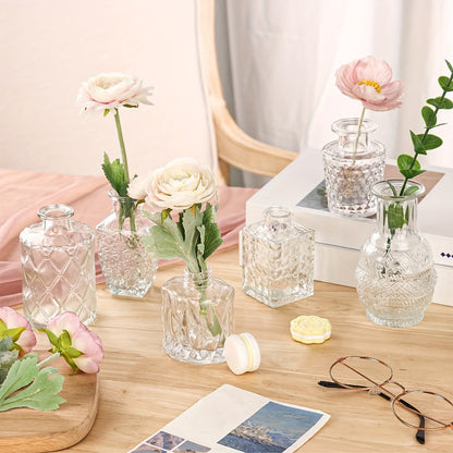 Glass Bud Vases Bulk Set – Clear Flower Vases for Wedding Table Centerpieces, Home Decor, Birthday, Anniversary & Holiday Party Decorations