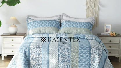 Floral Quilt Set Lightweight Bedspread Coverlet 2 or 3-Piece, All Season Hypoallergenic Breathable Paisley Patchwork Print Quilt for Bedroom