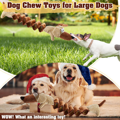 Squeaky Plush Dog Toy 15.7 Inch Stretchable to 19.7 Inch Crinkle Paper Filled Tug Chew Fetch Toy for Large Medium Small Dogs No Battery
