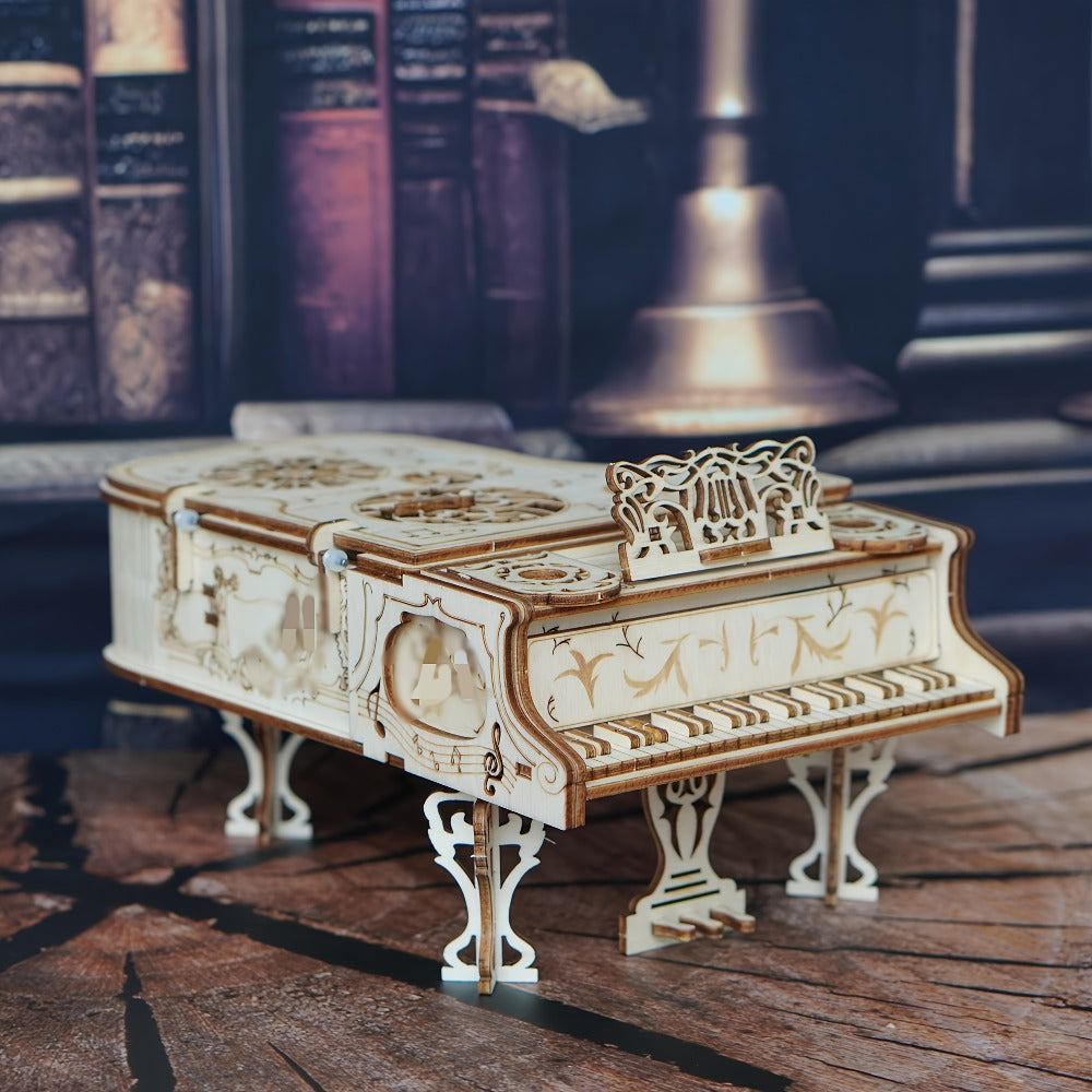 Piano Model Kit 3D Wooden Puzzle – Detailed Plywood Jigsaw Assembly, Musical Instrument Handcraft for Adults & Teens