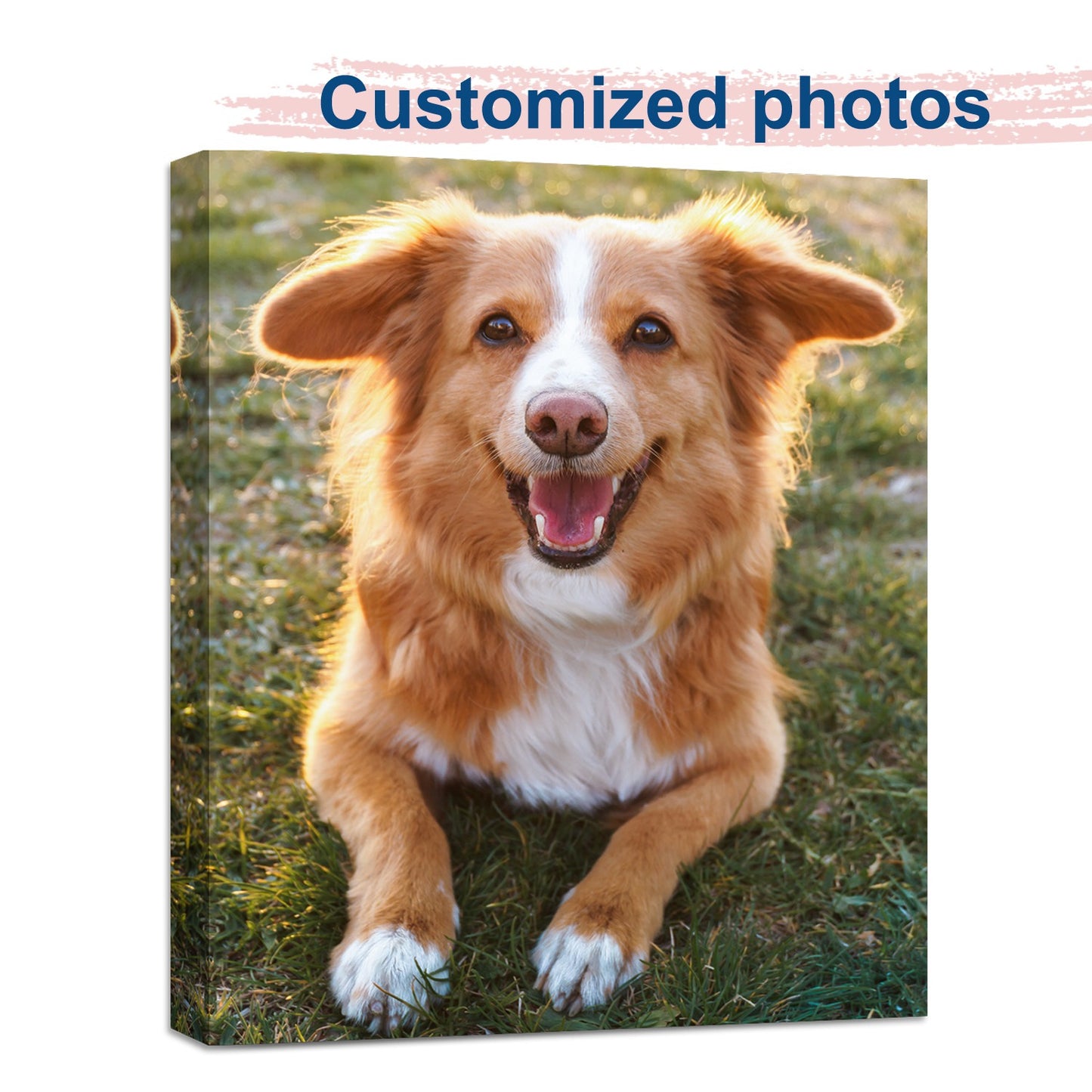 Custom Canvas Print Personalized Pet Family Photo Wall Art Ready to Hang, Custom Photo Canvas Printing for Pets Weddings Birthdays