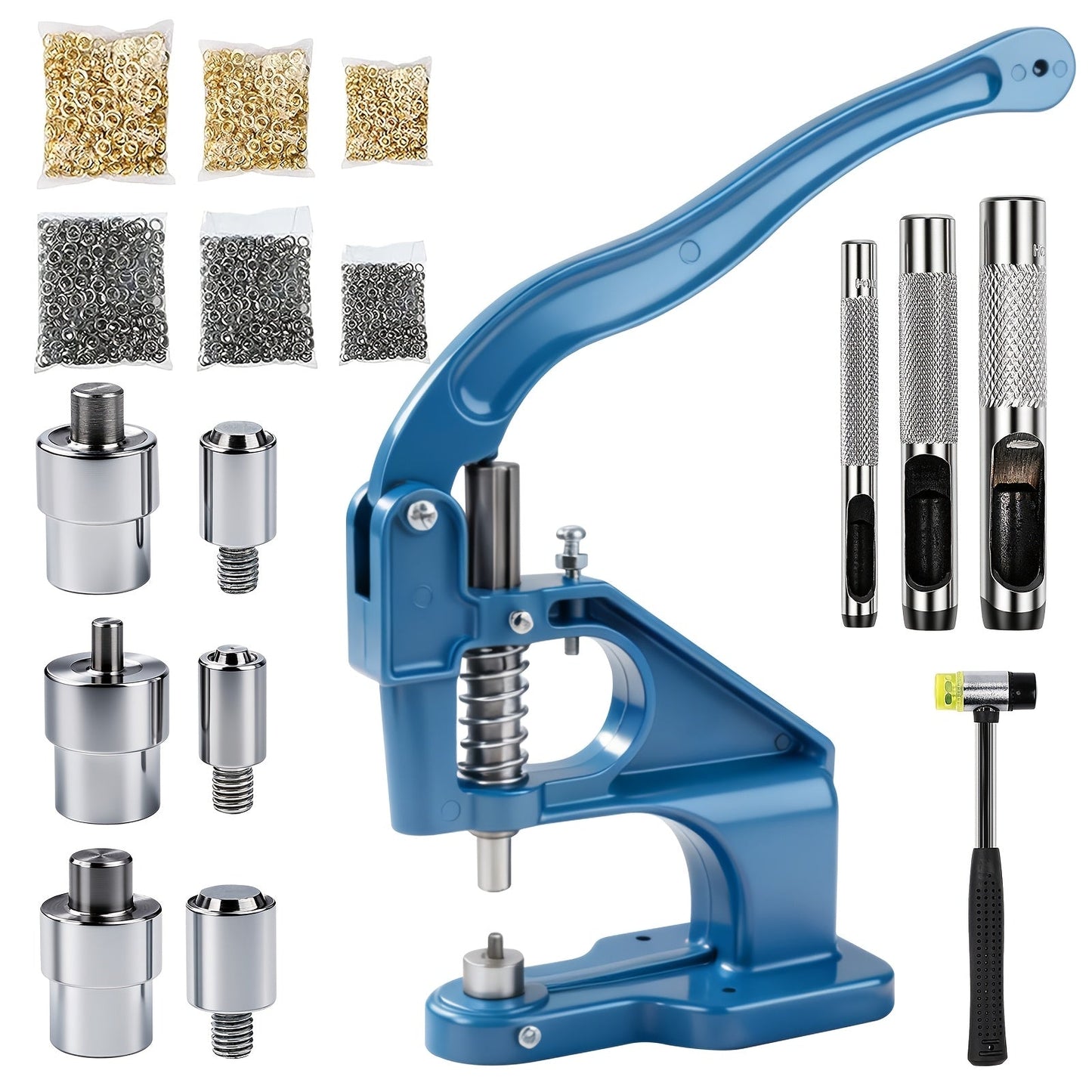 Grommet Machine Kit Eyelet Punch Tool Set for Entryways, Bedrooms and Living Spaces, with the Listed Configuration