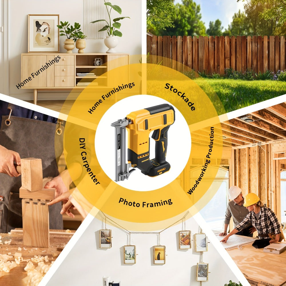 Cordless Brad Nailer and Stapler 2-in-1 Compatible with DEWALT 20V MAX Battery, Brushless Motor, Safety Lock