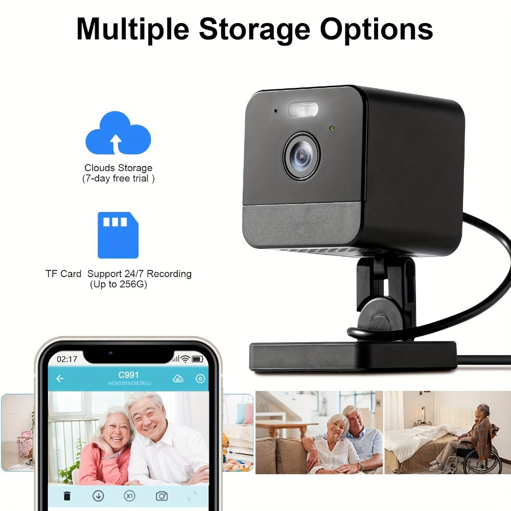Indoor Security Camera 4-Pack with Dual-Band WiFi, Color Night Vision, Two-Way Audio and Multiple Storage Options