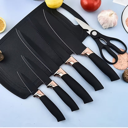 19-Piece Non-Stick Silicone Cookware Set with Bamboo Storage, Knives & Wooden Handle, Pots, Pans & Utensils for Induction & Oven