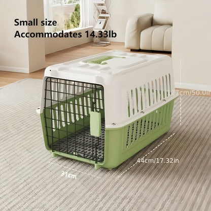 Airline Approved Pet Carrier – IATA & FAA Certified Dog Cat Travel Crate, Breathable Portable Pet Carrier Box with Buckle Closure & Easy