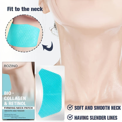Bio-Collagen & Retinol Neck Patches 10pcs, Gel Neck Mask for Tightening, Smoothing & Anti-Sagging