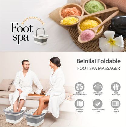 Foldable Foot Bath Tub Collapsible Foot Soak Basin 3.96 Gallon with Carry Handle Portable Pedicure Soaking Tub Space-Saving Easy Clean